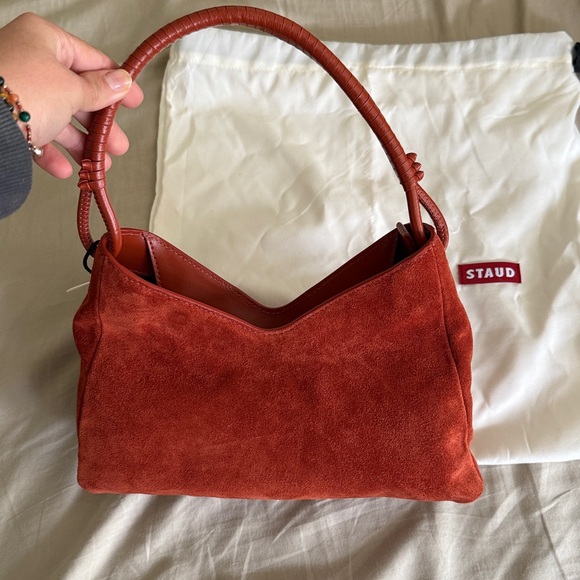 NWT STAUD Valerie Shoulder Bag, Auburn Suede - Picture 7 of 12
